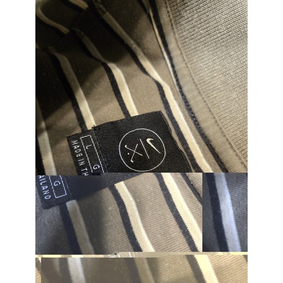Nike Golf Mens Polo Shirt Large 100% Cotton Steiped Browns Embroidered Swoosh - Picture 5 of 8